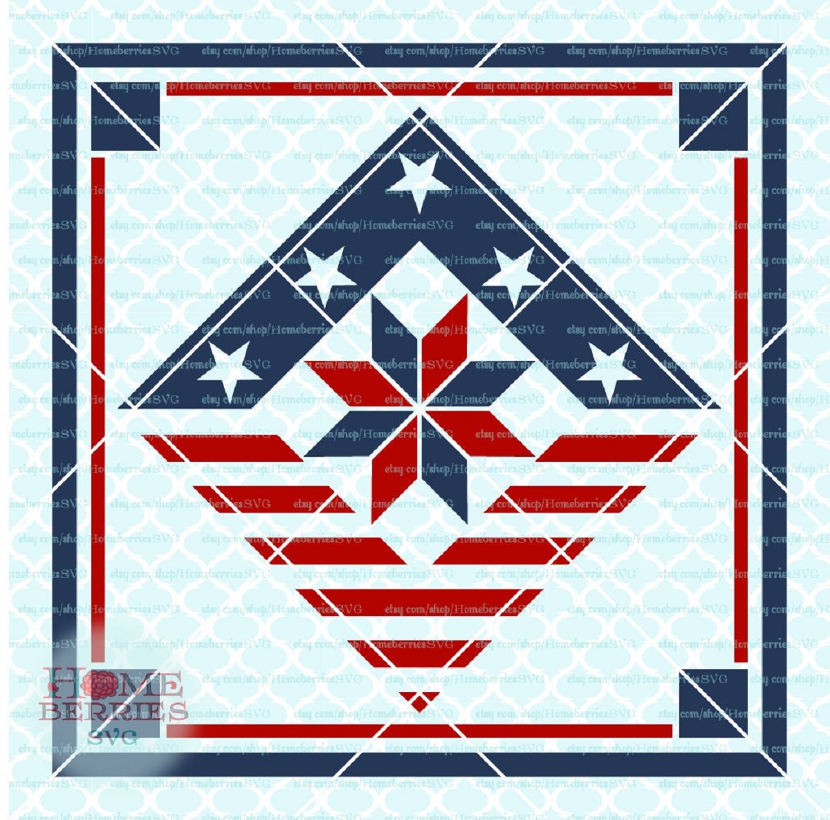 8. Patriotic Homeberries Barn Quilt