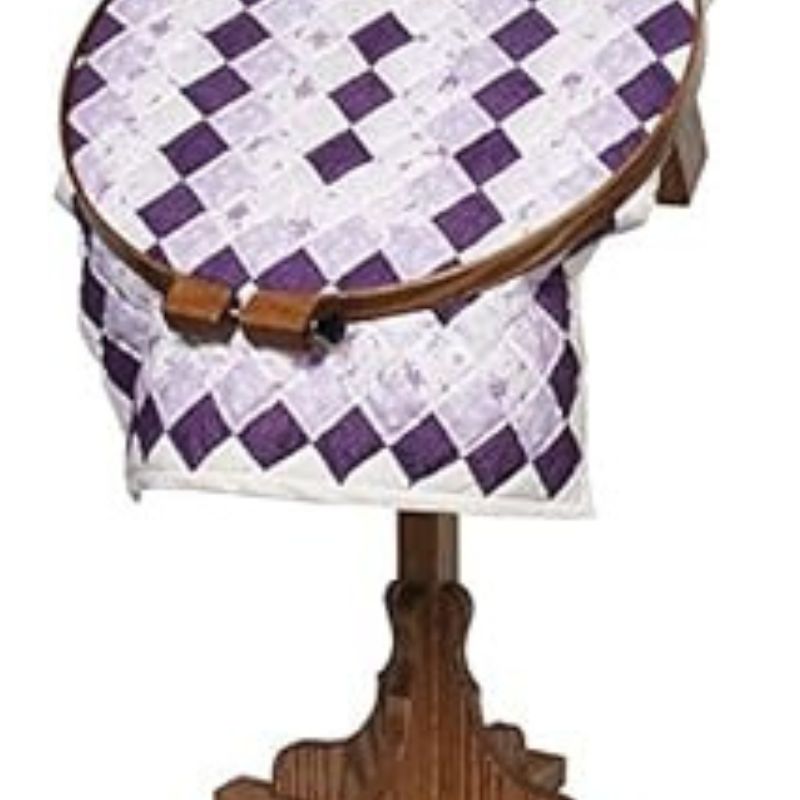 Amish Made Oak Wood 22 Inch Swiveling Quilting Hoop And Stand