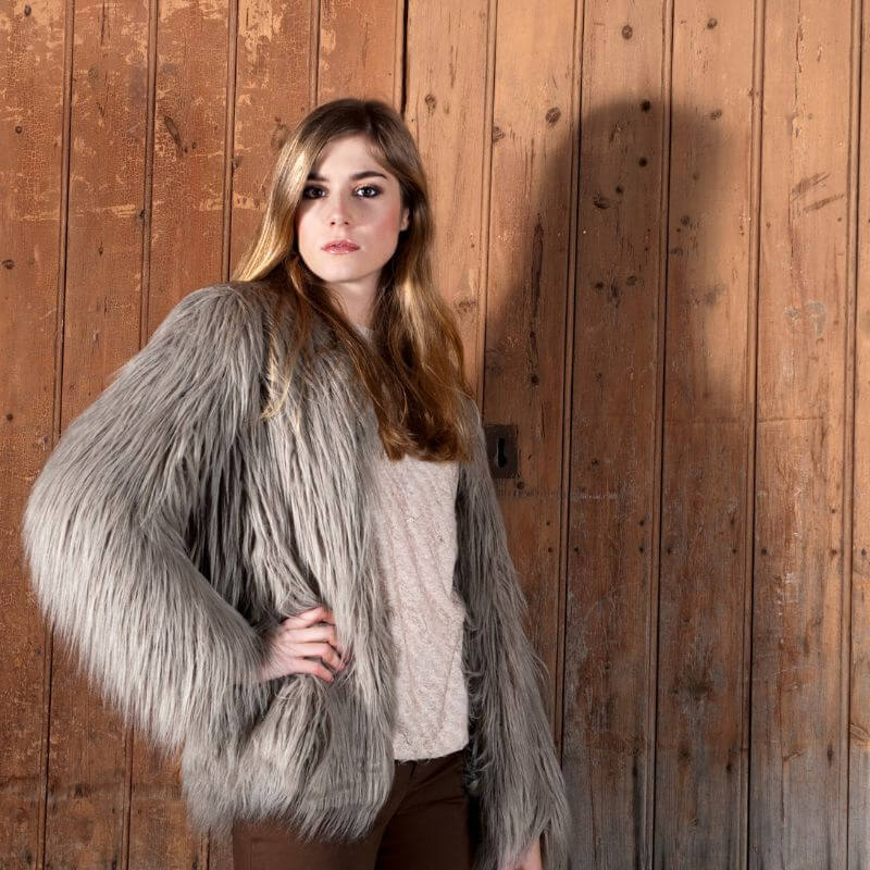 Faux fur trim coat