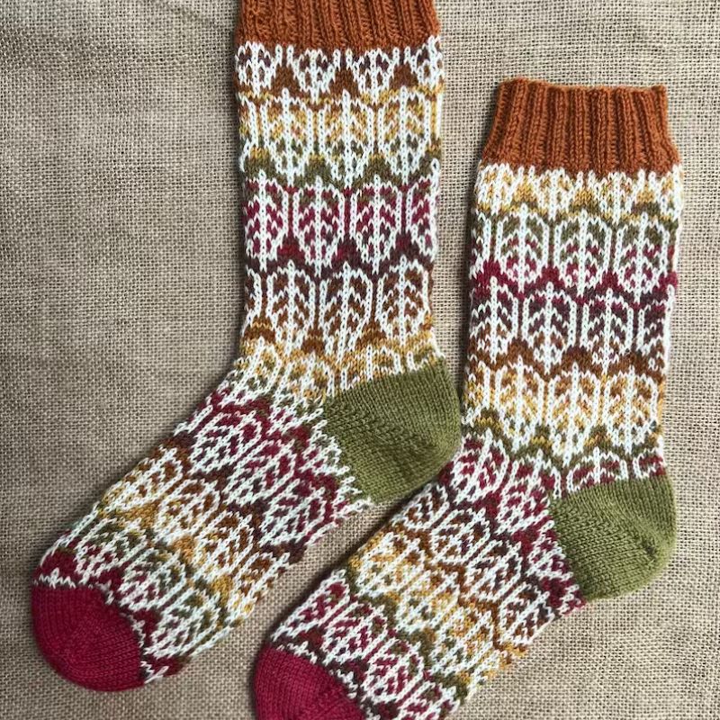 Autumn Leaves Socks Knitting Kit