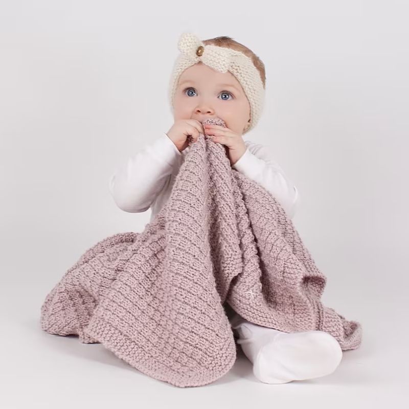 Waffle Baby Blanket Knitting Kit