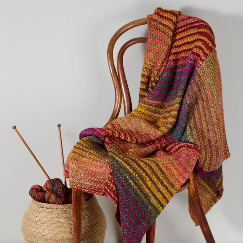  Ikat Throw Knit Blanket Kit