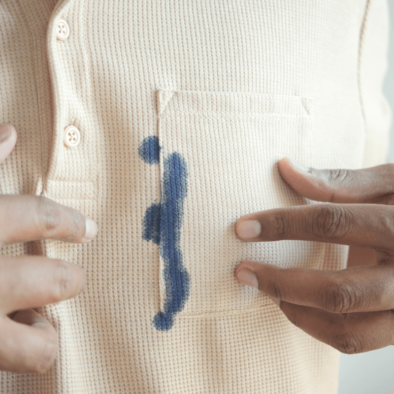blue stains on clothes after washing